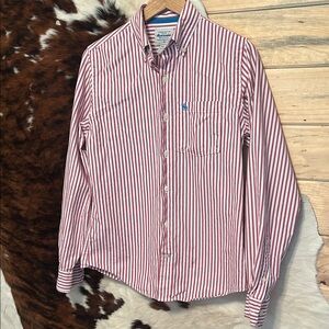 Abercrombie & Fitch Red and White Striped Shirt